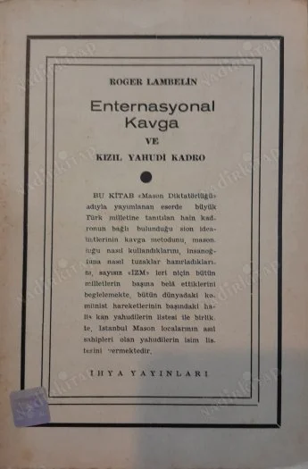 Enternasyonal Kavga ve Kızıl Yahudi Kadro