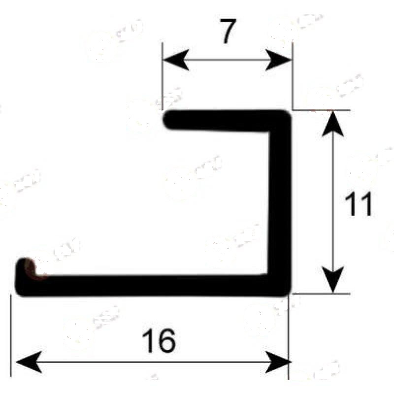 Bulaşık Makinesi - Kapı contası, genişlik 395 mm, bulaşık makinesi, kat. no. 437057, Elettrobar, Wolk markaları için uygundur